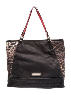 Vintage Cavalli Class Leopard Nylon Tote Bag Y2K